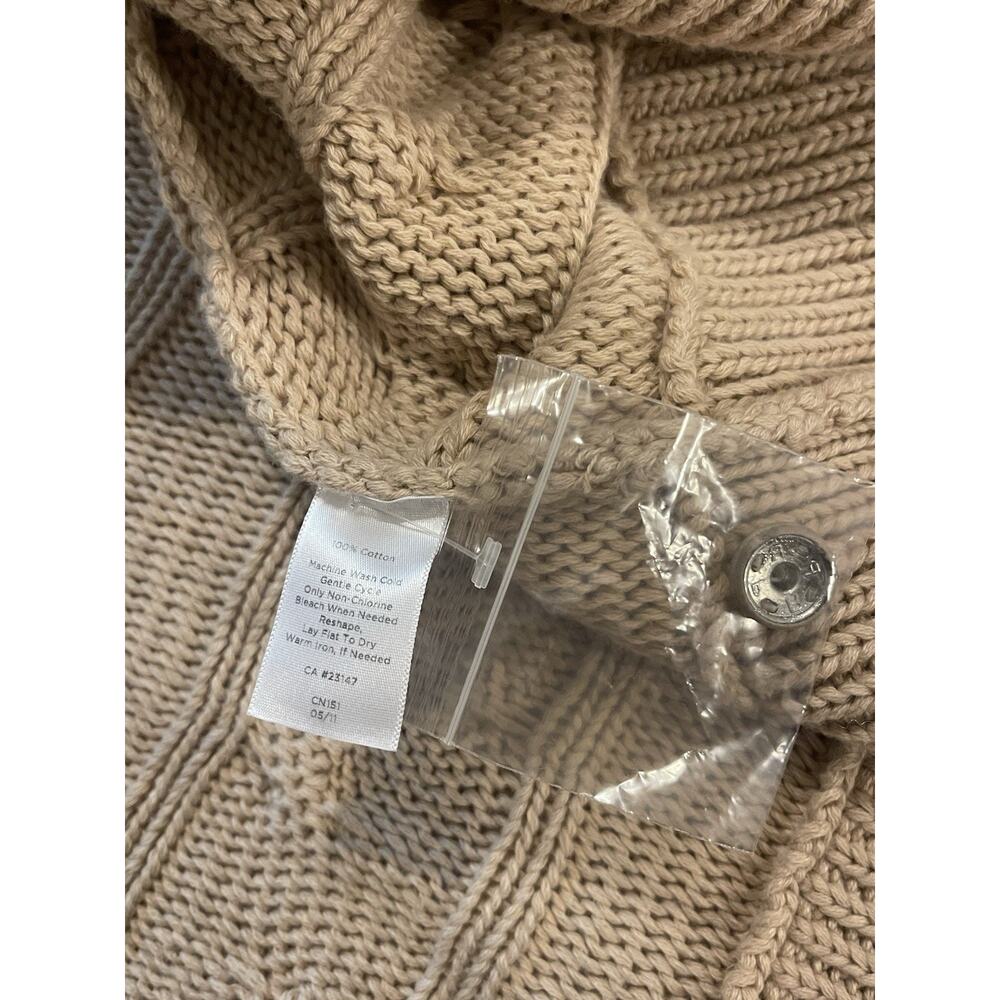 Talbots 100% Cotton Beachy Chunky Cable Knit Fisherman Cardigan Sweater 1X NWOT - Picture 7 of 7